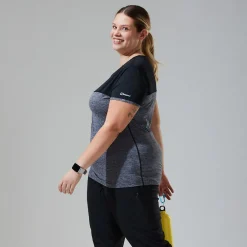 Berghaus Women's Voyager Tech Tee Short Sleeve Crew - Dark Grey / Black Online