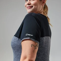 Berghaus Women's Voyager Tech Tee Short Sleeve Crew - Dark Grey / Black Online